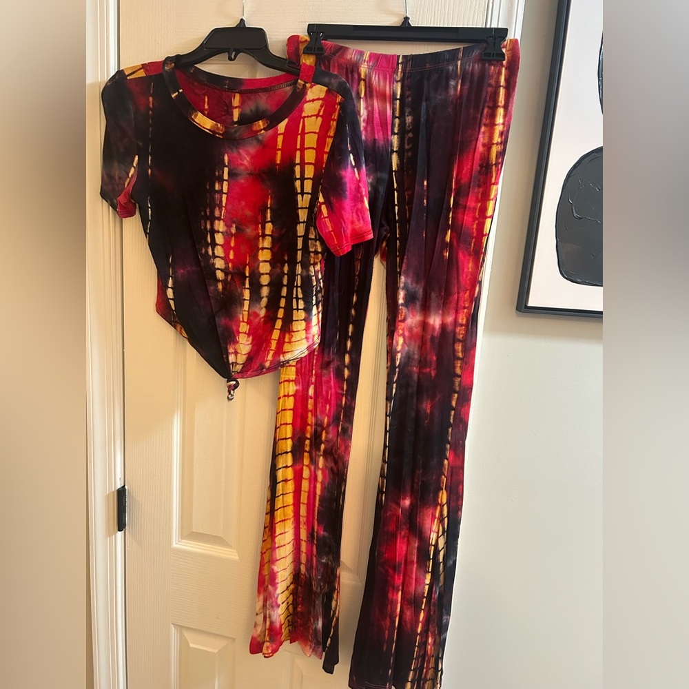Vibrant Tie-Dye Top and Pants Set